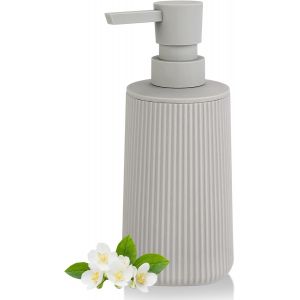 SJZG-Distributeur Savon Beige Pour Salle De Bain, Rechargeable Distributeur Liquide Vaisselle, Distributeur Savon Cuisine Pour Plan De Travail (Beige) - Neuf