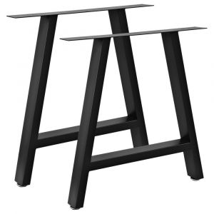 Bc-Elec - Hjjts0015-B 2 Pieds De Table En Acier Noir 70x72cm, Pieds Pour Meubles, Pieds De Table Métal Avec Pieds Réglables - Neuf