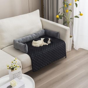 Panier Pour Chien,Coussin Chien Lit Pour Chien Lavable Fait Main,Panier Chien,Canapé Pour Chien,Protection De Canapé,Antidérapant Super Doux,Grand Chien(75 X 75 Cm,Gris Noir) - Neuf