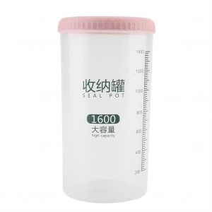 Hjlian Recipient Hermetique Portable En Plastique De 1600 Ml Pour Aliments, Cereales, Haricots, Noix (Rose) - Neuf
