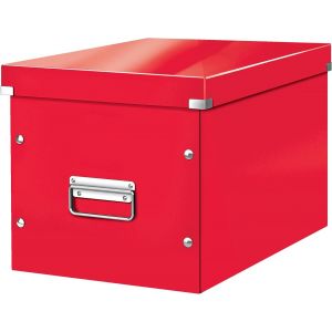 Tianyi-, Boîte De Rangement Click & Store, Format Cube L (36 X 32 X 31 Cm), Pour L'organisation Des Objets De La Maison Et Du Bureau, Montage Bouton Pression, En Carton Recyclé À 80%, Rouge, 61080026 - Neuf