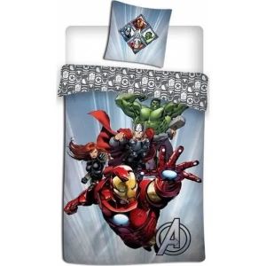 Parure De Lit - Avengers - Multicolore - 1 Housse De Couette + 2 Taies - Motif Super-H&eacute;ros - Enfant - Neuf
