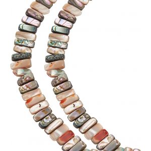 Kal-1 Brin De Perles Rectangulaires En Coquillage D'ormeau Naturel Cabochons Color&eacute;s De 16x6mm Perles D'espacement En Coquillage Paua Pour Bracelet - Neuf