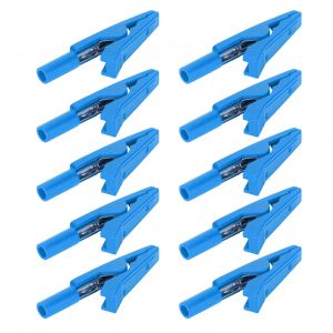 Lot de 10 pinces de securite pour prise banane 2 mm, pince de test arriere en cuivre pur pour regulateur de puissance, bleu - Neuf