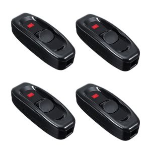 4pcs Noir Interrupteur Lampe De Chevet Interrupteur Lampe Interrupteur Bipolaire 10a 250v Pour Lampe Inline Lampe De Bureau Petit Appareil Lampe De Chevet - Neuf