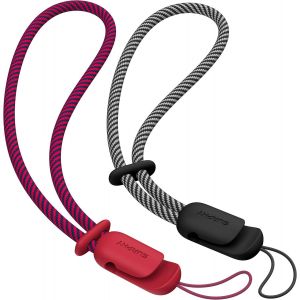 TRAHOO-2 Pièces Cordons avec Dragonnes à Main pour Couple, pour Téléphone Portable, clé, USB, Lecteur MP3, MP4 et Plus (Rouge & Noir) - Neuf