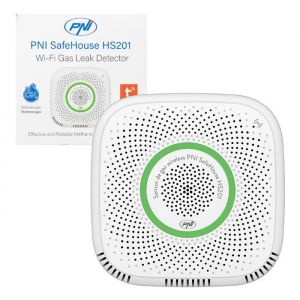 D&eacute;tecteur de gaz (CH4) - PNI HS201 - Wi‑Fi 2,4 GHz - 100&ndash;240V AC - Alarme sonore 70dB - Neuf