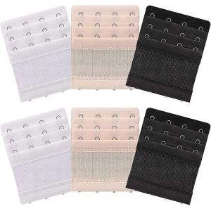 6 Pièces Femme Doux Confortable Élastique Soutien-Gorge Extenders Bra Extension Strap 4 Hook 3 Row Lady's Bra Extender Bra Band - Neuf