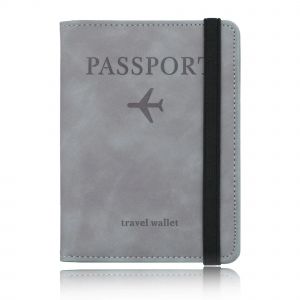 &Eacute;tui &Agrave; Cartes En Cuir Bloquant Rfid,Porte-Passeport,Portefeuille,Accessoires De Voyage Pour Femmes Et Hommes.Grey. - Neuf