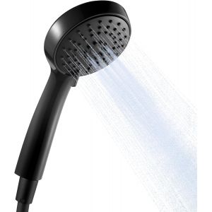JGD-Pommeau de Douche avec Tuyau de 1,6m, Pomme de Douche &agrave; Main &agrave; 3 Modes, Pomme Douche Ronde, Pommeau de Douche Economie deau, Douchette avec Flexible pour Salle de Bain, Noir - Neuf
