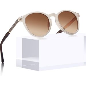Asas-Vintage Lunettes De Soleil Femme,Ronde Lunettes Polarisées De Haute Qualité Avec 100% Uv Protection - Neuf