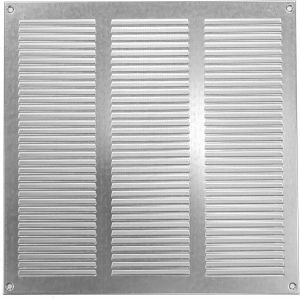 Grille d'aération galvanisée de 300 mm x 300 mm - Grilles d'air de retour en acier - pour plafond et parois latérales - CVC - avec écran de protection contre les insectes (30 x 30 cm) - Neuf