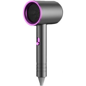 Epochforge-Hair Drier Portable Hair Dryer 360 Degree Rotatable Nozzle Hair Dryer Fast Drying For Home Salon Travel, Abs Pp Material 800w Voltage 110v (Grey With Blue Light) - Neuf