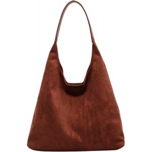 RFCBC-Sac à bandoulière en daim pour femme - Grand sac à main pour femme - Sac à bandoulière décontracté - Pour le travail, l'école, le shopping, les voyages - Neuf