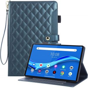 Coque Étui Pour Lenovo Tab M10 Fhd Plus/K10 2020 Tb-X606f/X606x/X6c6f 10.3"", Étui En Cuir Pu Brodé À Carreaux Avec Dragonne, Support Et Bouton Magnétique Pour Lenovo Tab M10 Fhd Plus, Vert - Neuf