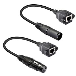 Câble adaptateur XLR 3 broches vers RJ45 femelle,XLR mâle vers RJ45,câble d'extension Ethernet Cat5 pour contrôleur DMX-CON série -1.1Ft - Neuf