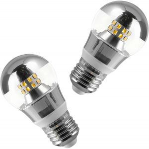 SJZG-Lot De 2 Ampoules Led E27 5W 7W 9W 200V, Couleur Argent, Miroir, Blanc Chaud Et Froid, Pour Éclairage Intérieur Et Décoration De Meubles(E27-9W-Silver,Warm) - Neuf