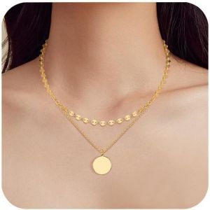 Colliers Femme Argent, Collier Pendentif Pour Femmes, Double Collier Femme Colier, Longueur Ajustable Collier Femme, Cadeau Pour Anniversaire,No&euml;l,F&ecirc;te Des M&egrave;res,Saint Valentin - Neuf