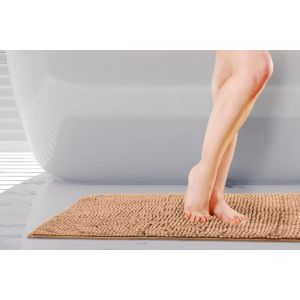 KAL-Noodle Tapis De Bain Antidérapant Doux Au Toucher Noyer 45 X 75 Cm - Neuf