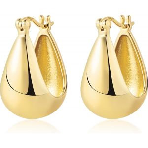 Boucles D'oreilles En Argent 925 Femmes,Boucles D'oreilles Créoles Hypoallergéniques Mini Boucles D'oreilles Épaisses Boucles D'oreilles Huggie Larges Créoles.[X48] - Neuf