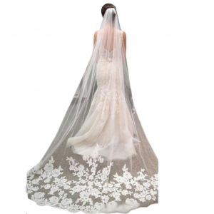 300cm Avec Peigne Filet Fil Voile De Mariée Simple Couche Mariage Long Voile Cheveux Accessoires - Neuf