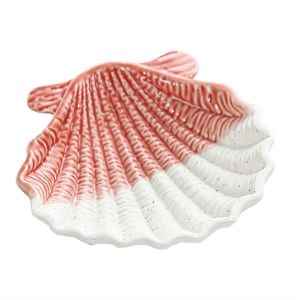 Coquille En C&eacute;ramique D&eacute;coratif Bijoux Plateaux Organisation Bagues Boucles D'oreilles - Neuf