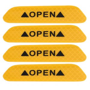 Lot de 4 autocollants reflechissants pour portiere de voiture (orange) - Neuf
