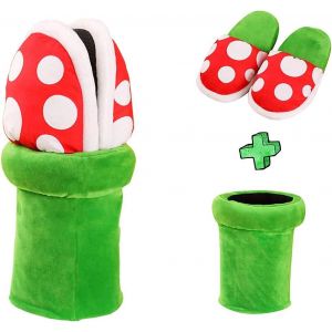 Pantoufles Kawaii Piranha Pour La Maison, Chaussures De Cosplay Cannibale En Forme De Plante Et De Fleur, Mocassins À Motifs Avec Manique Pour Cadeaux De Noël - Neuf