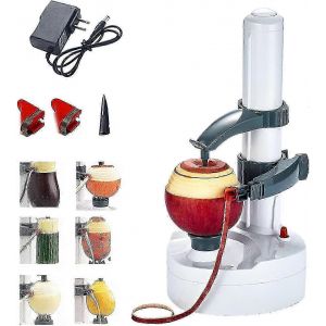 Éplucheur électrique,éplucheur de pommes électrique,éplucheur de légumes électrique Appliquer pour les légumes,les pommes de terre rondes,les pommes rondes,équipé de 2 lames,facile à nettoyer - Neuf