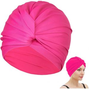 meimie-Bonnet De Bain Turban Pour Femme,Rétro Bonnet De Natation,Bonnet De Bain Élastique,Bonnet De Natation Pour Cheveux Longs Et Courts,Bain Turban Pour Salon,Sauna(Rose) - Neuf