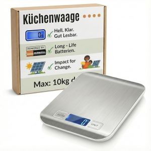 Villageboom Balance De Cuisine Num&eacute;rique 10 Kg &iquest; 4 Capteurs De Pr&eacute;cision, 1 G, Mesure Du Liquide (Ml), Tare Et Arr&ecirc;t Automatique, Grand &Eacute;cran Lcd, Acier Inoxydable, Argent - Neuf