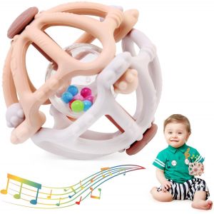 Tdrfl-Hochet Bebe 0 3 6 Mois,Jouet Eveil Bebe Dentition Pour Bébés,Jouet Anneau Dentition Bebe,Silicone Balle Sensorielle Bebe Eveil,Hochet Bebe Cadeau Naissance 0-18 Mois - Neuf