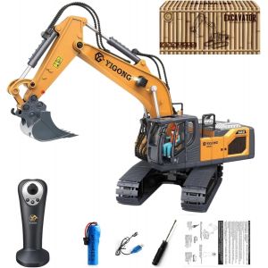 Bulldozer Rc Bulldozer Télécommandé 11 Canaux Véhicule De Construction Jouet 1:20 Véhicule À Chenilles Rc Entièrement Fonctionnel Avec Lumière Et Effets Sonores (Mise À Niveau De Pelleteuse - Neuf