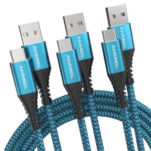 CMWX-USB C Kabel (1M+1M+2M),3A Typ C Kabel Schnellladekabel USB-C Ladekabel Kompatibel mit Samsung Galaxy S10 S9 S8,und andere Typ c Ger&auml;te-Gr&uuml;n - Neuf