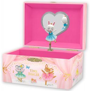 Eryi-Boîte À Bijoux Musicale Ballerine Pour Filles - Boîte À Musique Ballerine Pour Enfants Avec Miroir, Cadeauballerine Pour Filles, Boîte À Bijoux, 15,2 X 11,8 X 8,9 Cm - 3-10 Ans - Neuf