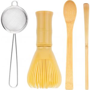 Kalanka-4 Pcs Kit The Matcha Kit Complet: Fouet Matcha & Cuillere Traditionnelle & Tamis À Matchas Bambou & Support De Fouet, Pour Cérémonie Du Thé Matchas, Cadeaux Pour Débutants Et Passionnés - Neuf