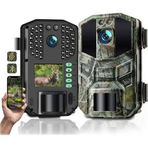 WOLFANG Caméra de Chasse 4K 64MP WiFi, Vision Nocturne, Déclenchement 0,1s, Détecteur Mouvement. - Neuf