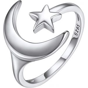Bague Claddagh Femme Argent 925 Bagues Ouvert Reglable Ajustable Avec Pierre De Naissance 12 Mois Anneau Brillante Bijoux Fantaisie Cadeau Anniversaire Pour Maman Fille.[Y993] - Neuf