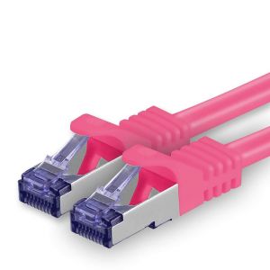 Câble Réseau CAT7 CAT 7 10 Gigabit-1x 0,25m-RJ45 Ethernet LAN DSL Routeur Modem-Magenta - Neuf