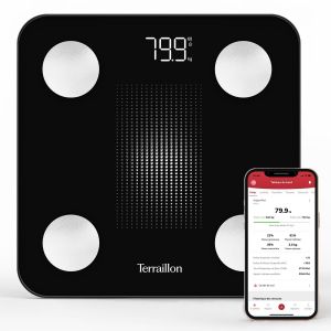 Weight Connect - Balance Connectée Bluetooth, Analyse Des Masses Graisseuse, Musculaire, Hydrique Et Osseuse, Imc, Capacité 180 Kg, Graduation 50G, Ecran Led, Plateau Verre, Sérigraphié - Neuf