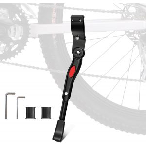 Subzonal-Bequille Velo, B&eacute;quille V&eacute;lo R&eacute;glable En Alliage D'aluminium, Bike Kickstand Avec Pied En Caoutchouc Antid&eacute;rapant, Support Diam&egrave;tre De Roue 24-27.5 Pouces Vtt, V&eacute;lo Electrique, V&eacute;lo Trekking - Neuf