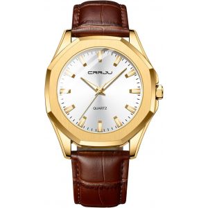 Montre Analogique &Agrave; Quartz Pour Homme-&Eacute;tanche-Bracelet En Cuir Noir-Montre De Luxe Pour Homme D'affaires - Neuf