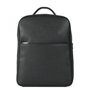 BEMON Sac &agrave; dos en cuir de vachette pour homme noir Gary, dos rembourr&eacute;, 36 x 29 x 12 cm - Neuf