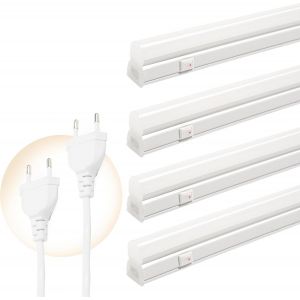 Reglette Led 120 Cm, 4 Pi&egrave;ces Neon Led Garage 18W 2200Lm 4000K, Super Lumineuses Avec Prise Europ&eacute;enne, Tube Led Pour Salon, Chambre, Atelier, Couloir, Garage, &Eacute;clairage Sous Armoire, Bureau. - Neuf