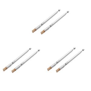 6PCS Remplacement 25.4cm 10Inch 5 Sections Antenne Télescopique Antenne pour Radio TV - Neuf