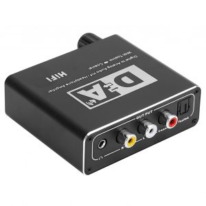 Convertisseur fibre optique numerique-analogique 110-240 V, decodeur audio 5.1, adaptateur audio - Neuf