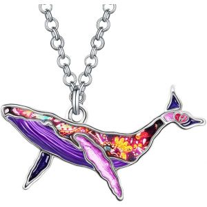 Kal-Collier Requin &Eacute;mail Pendentif Alliage De Zinc Dauphin Baleine Pieuvre Meduse Hippocampe Cadeaux D'&eacute;t&eacute; Pour Femme Fille Bijoux D'oc&eacute;an - Neuf