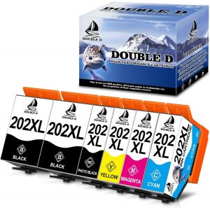 ERYI-202Xl Cartouches D'Encre Remplacement Pour Epson 202Xl Pour Epson Expression Premium Xp-6000 Xp-6001 Xp-6005 Xp-6001 Xp-6100 (2 Noir,1 Photo Noir,1 Cyan,1 Magenta,1 Jaune) - Neuf