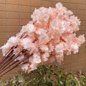 Branches De Fleurs De Cerisier Artificielles En Soie Sakura,5 Pièces,Bricolage,Décoration Murale De Fond De Mariage,Fête,Maison,Salon.Champagne Pink.5Pcs - Neuf