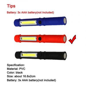Lampe De Poche Rechargeable Usb,Stylo Magnétique,Torche À Main,Lanterne Cob,Lampe De Travail Pour Camping,Lampe De Réparation Automobile.Type E. - Neuf